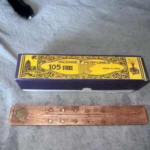 Wooden Incense Holder with Star Design